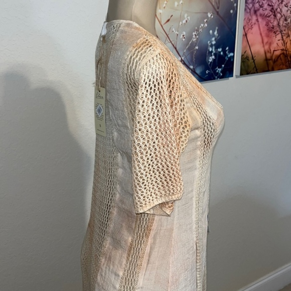 NWT$80🔥 ELAN INTERNATIONAL Crochet Detail Long Kimono swimsuit coverup Size M - Picture 5 of 14